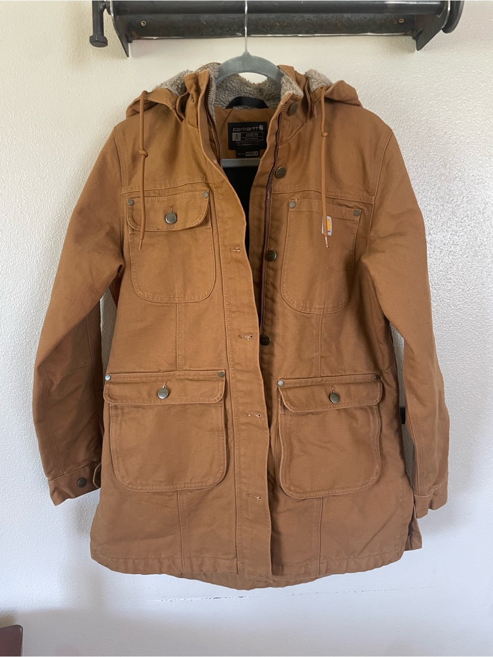 Carhartt Tan/Brown Loose Fit Washed Duck Coat